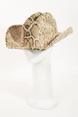 Snakeskin Print Fedora Hat
