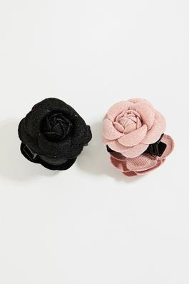 Small Felt Flower Rose Hair Claw Set