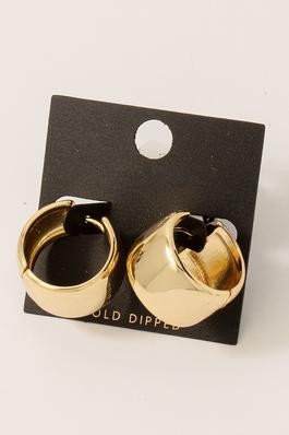 Gold Dipped Wide Hinge Hoop Earrings
