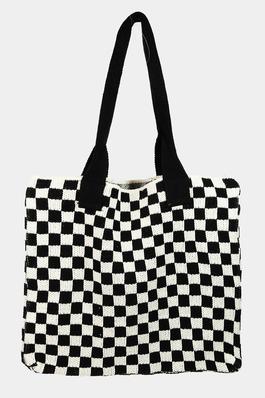 Checkered Pattern Tote Bag