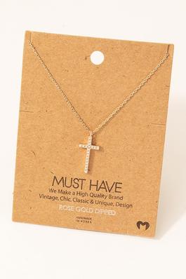 Pave Cross Pendant Necklace