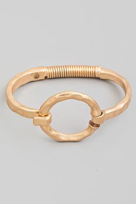 Hammered Circle Bangle Bracelet