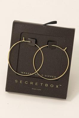 Secret Box Gold Dipped Thin Hoop Earrings