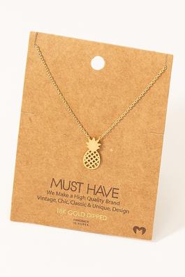 Pineapple Cutout Pendant Necklace
