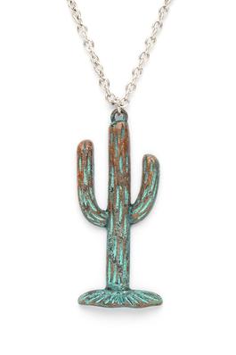 Vintage Inspired Cactus Pendant Necklace Set
