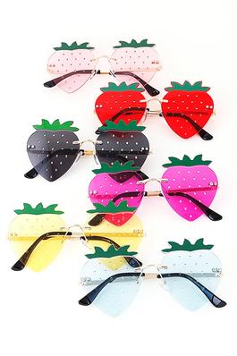 Rimless Iconic Strawberry Sunglasses Set