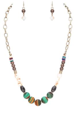 Mix Beads Fashion Necklace Set