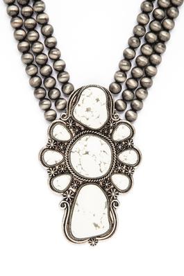 Compress Stone Western Navajo Beads Necklace Set