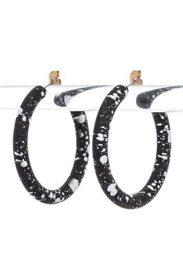 Splatter Paint Resin Hoop Earrings