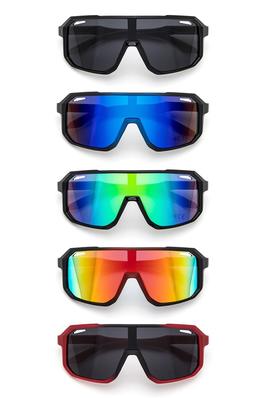 Unisex Sporty Shield Sunglasses Set