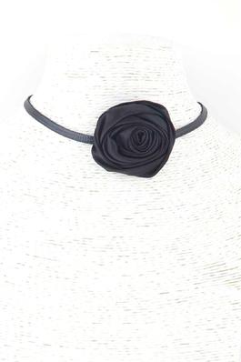 Satin Rose Flower Choker Necklace