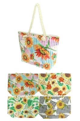 Mix Sunflower Print Oversize Tote Bag Set