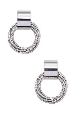 Textured Twisted Ring Drop Earrings