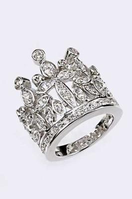 Cubic Zirconia Crown Ring