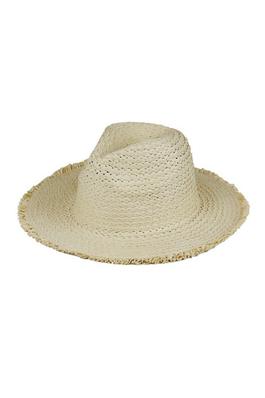 Raw Edge Solid Color Straw Hat