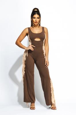Bleached two tone colorway jumpsuit