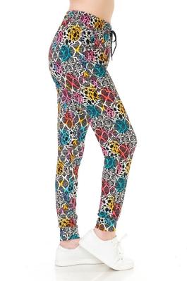 Plus Size Buttery Soft Print Joggers with Drawstri